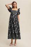 Melody Floral Print Ruffle Detail Maxi Dress