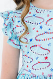 Flutter Sleeve Twirl Dress