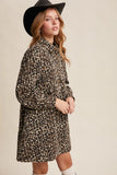 Leopard Denim Shirt Dress