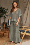 Linen Tiered Palazzo Pants