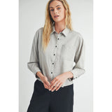 Grace Striped Crop Button Down