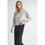 Grace Striped Crop Button Down