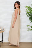 Sleeveless V Neck Wide Leg Jumpsuit