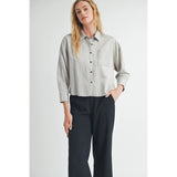 Grace Striped Crop Button Down