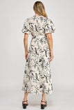 Julie Puff Sleeve Floral Maxi Dress