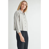 Grace Striped Crop Button Down