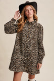 Leopard Denim Shirt Dress