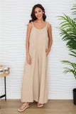 Sleeveless V Neck Wide Leg Jumpsuit