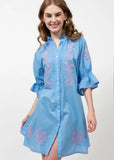 Embroidered Fit & Flair Dress