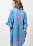 Embroidered Fit & Flair Dress