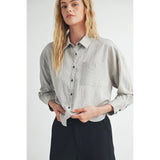 Grace Striped Crop Button Down