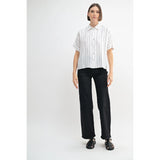 Joanna Line Print Button Down Shirt