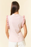 Parker Striped Ruffle Sleeve Tank