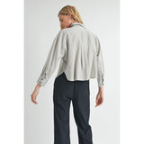 Grace Striped Crop Button Down