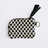 Paris Woven Checkered Card Wallet