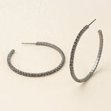 Sparkle & Shine Large Rhinestone Hoop Earrings