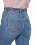 Cecilia High Rise Flower Stud Straight Jean