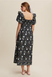 Melody Floral Print Ruffle Detail Maxi Dress