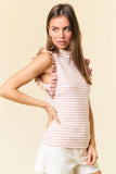 Parker Striped Ruffle Sleeve Tank