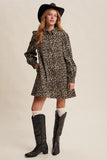 Leopard Denim Shirt Dress