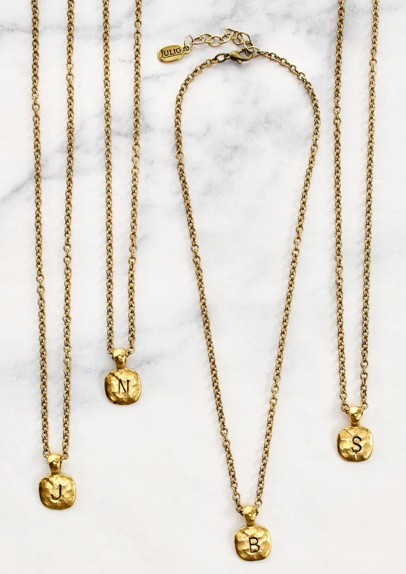 Goya Gold Textured Initial Necklace