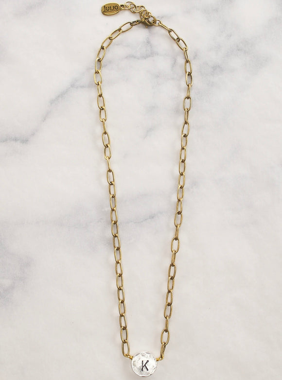 Katana Gold Chain Initial Necklace