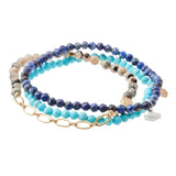 Mini Stone w/Chain Stacking Bracelet