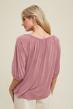 Kelly Drop Shoulder Notch Detail Top