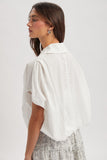 Caroline Bubble Hem Button Up Blouse