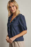 Linda Ruffled V Neck Blouse