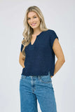 Brie Split Neck Knit Top