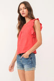 Anelia Solid Petal Sleeve Top