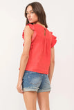 Anelia Solid Petal Sleeve Top