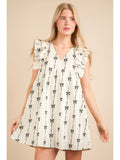Cheyenne Bow Print Sleeveless Mini Dress