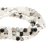 Tourmalinated Quartz & Silver Stone Wrap