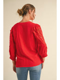 Everly Lace Bubble Sleeve Top