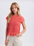 Daphne Smocked Ruffle Hem Top