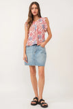 Anelia Petal Sleeve Floral Medallion Top