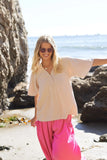 Maude Trapunto Stitching V Neck Top