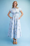 Alicia Floral Pleated Waist Shirt Dress