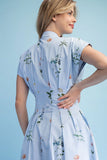 Alicia Floral Pleated Waist Shirt Dress