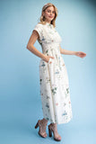 Alicia Floral Pleated Waist Shirt Dress