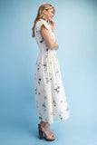Alicia Floral Pleated Waist Shirt Dress