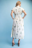 Alicia Floral Pleated Waist Shirt Dress