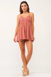 Amalfi Spaghetti Strap Crochet Romper