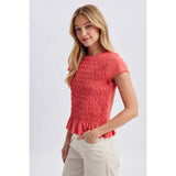 Daphne Smocked Ruffle Hem Top