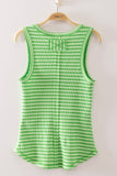 Lacey Striped Button Front Tank Top