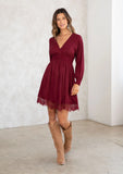 Maggie Lace Detail V Neck Dress