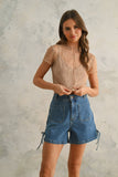 Brie Lined Lace Tee
