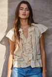 Tia V-Neck Ruffle Detail Top